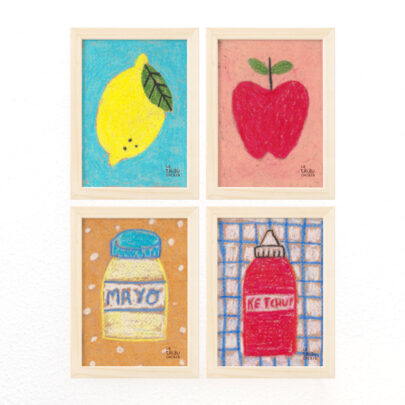 Pack de cuatro láminas Cocinita